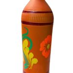 Terracotta Clay Water Bottle, Handmade Earthen Mitti Water Bottle, Handcrafted Terracotta Water Bottle Set Of 1, Brown Fine Finish 1 liters