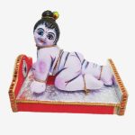 Krishna Murti Clay Golu Bommai - 9.5 x 4 Inches | Giri Golu Doll/ Navaratri Golu Bomma/ Gombe/ Bommai