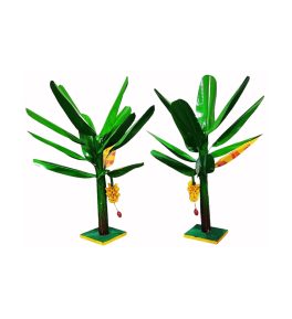 Artificial Banana Tree for Pooja golu dolls - Metal Banana Trees for Decoration (12 Inches)