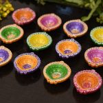 India Clay crafts 15 Diyas Diya Deepak Earthen Assorted Colorful Set - Diwali Decoration Puja - Handpainted Diya for Home Indoor Outdoor Diwali Design...