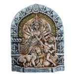 Haus Fabula Handcrafted Terracotta Goddess Durga Idol 35 cm For Home, Temple, Office, Living Room Decoration, Multicolor