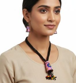 Clay jewelry Necklace Set for Women and Girls, Handmade Terracotta Jewelry, Handmade