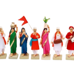 simonart and printing Handmade Miniature Terracotta Clay Idol -Group of Pandharpur Warkaris - Set of 7, Multi