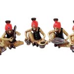 Terracotta Clay Miniature Musical Instrument human group  Set 12 cm 40 cm