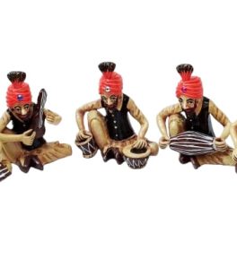Terracotta Clay Miniature Musical Instrument human group  Set 12 cm 40 cm