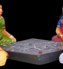 simonart and printing Carrom board game dolls set 6 Inc (Clay)