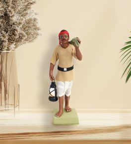 Indian Postman - Handmade Miniature Clay Idol