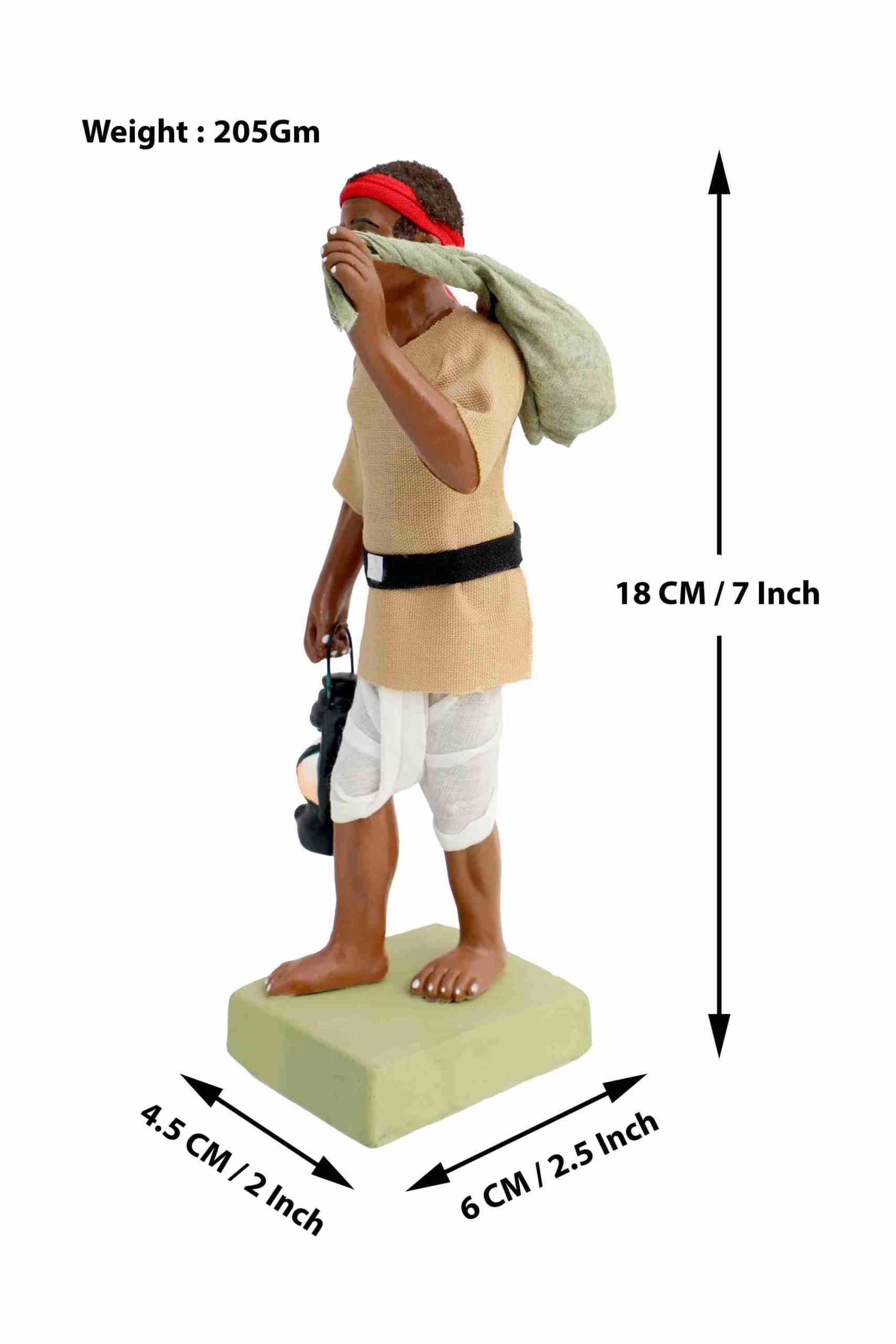 Indian Postman - Handmade Miniature Clay  Golu Idol - Image 2