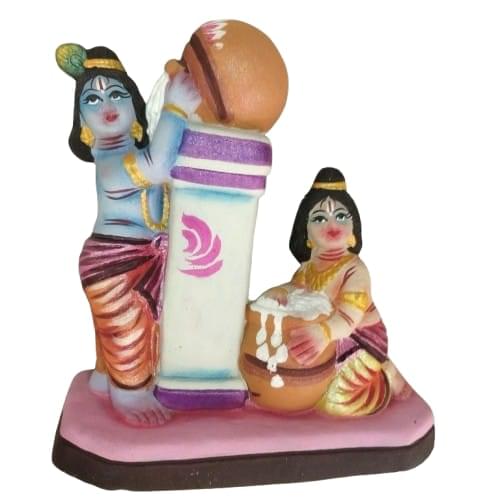 Krishna and Friends Stealing Butter - Navarathri Golu Doll Set